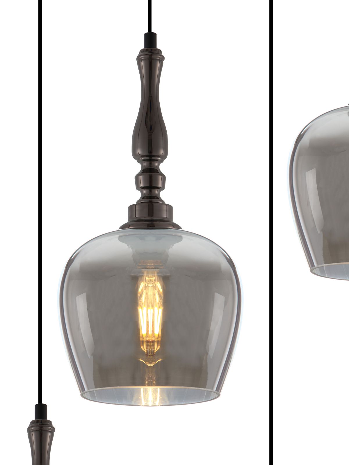 סונבה תליה צלחת חמישייה - שחור מטאלי + מעושן