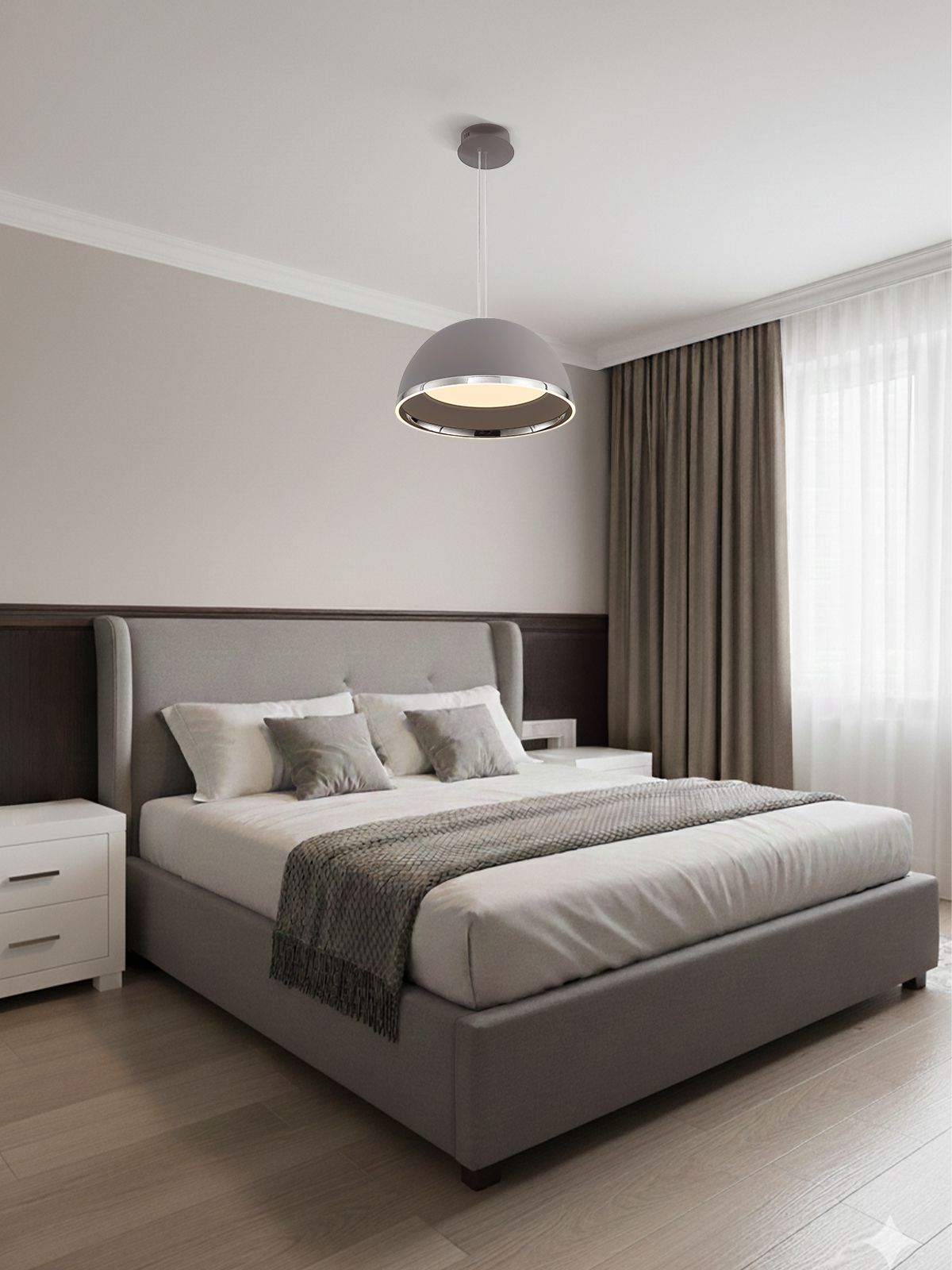 אגתה תליה אפור LED CCT