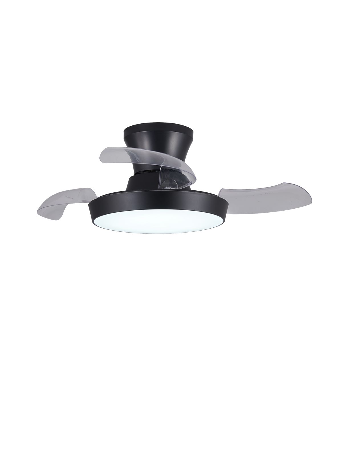 מאוור תקרה קארן שחור ”28 3 כנפיים CCT 25W+שלט