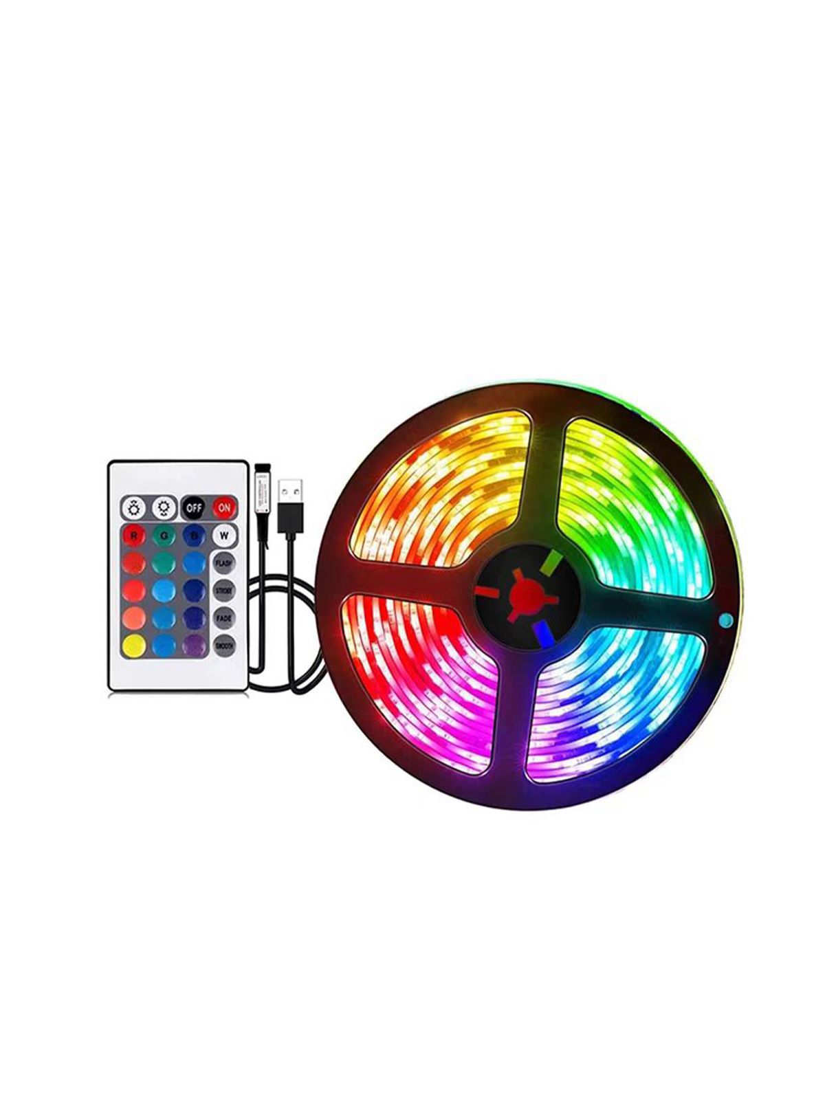 שרשרת לד 5 מ’ LED RGB + שלט