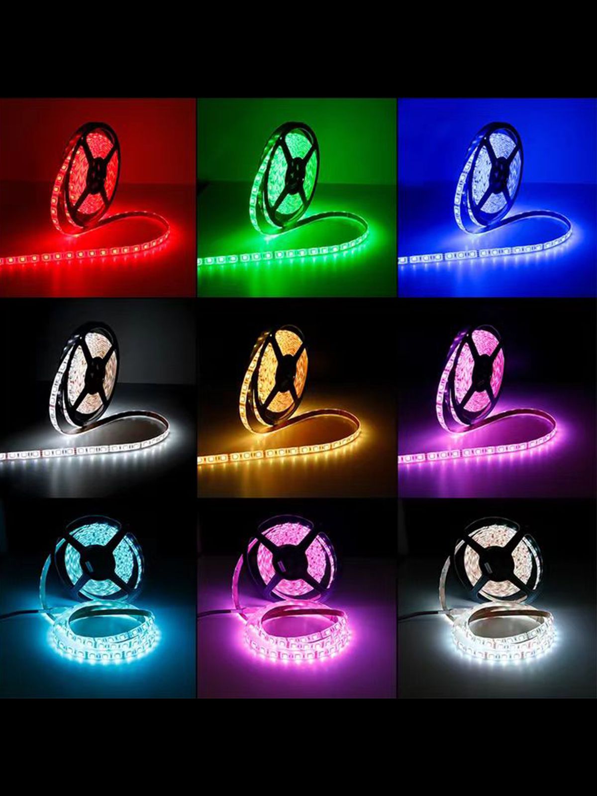 שרשרת לד 5 מ’ LED RGB + שלט