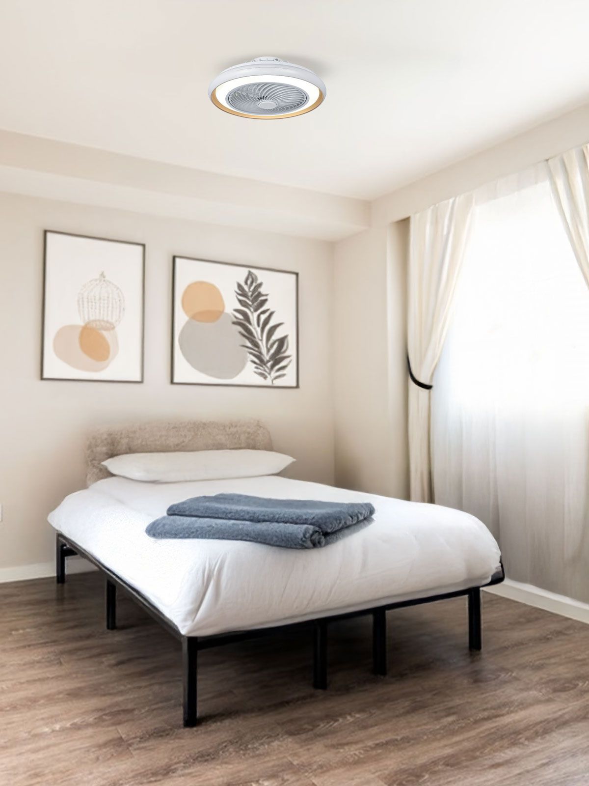 ריביירה מאוורר לבן + פליז ק.CCT 36W 50 + שלט