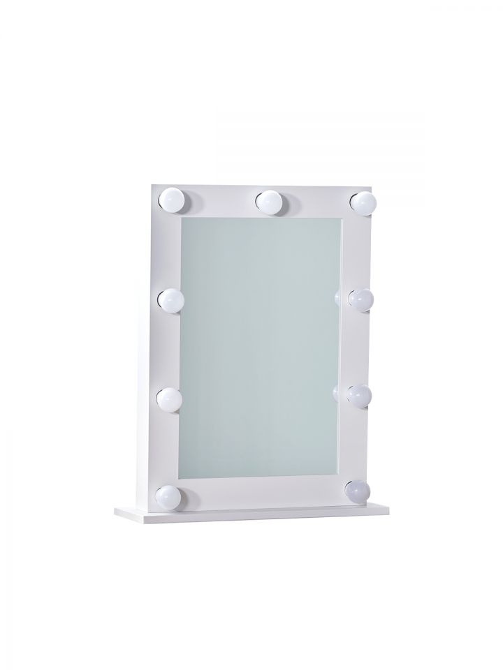 הוליווד מראה מלבנית לבן