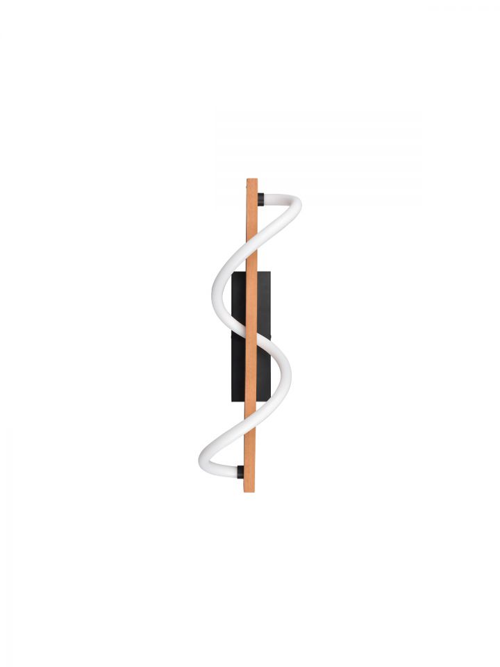 נויה קיר שחור + גוון עץ בהיר LED