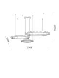 קמפאונה תליה 3 טבעות LED CCT